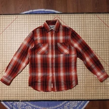 Schott Bros Flannel Shirt Mens Sz M Red Black White Plaid Handcrafted Workwear