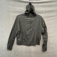 Layer 8 Hoodie Mens Large Heather Green Quarter Zip Pullover Performance Stretch