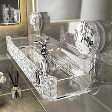 Shower Caddy Suction Cup Wall Mounted Suction Shower Rack Organizer No Drilling