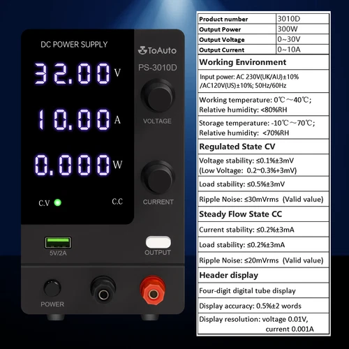 Adjustable DC Bench Power Supply 30V 5A/6A/10A LED Precision Lab Variable UK - Picture 23 of 24