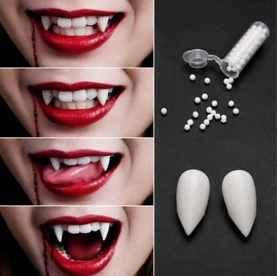 Vampirzähne Fangzähne Dracula Vampire Teeth Halloween Cosplay Horror Kostüm