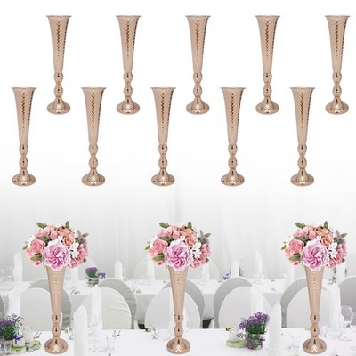 10pcs Tall Trumpet Vases Wedding Table Centerpieces Display Party Event Decor