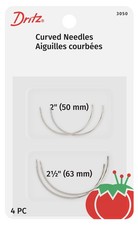 Dritz 3050 Quilter's Curved Hand Needles, 2-Inch & 2-1/2-Inch, Nickel (4-Count)