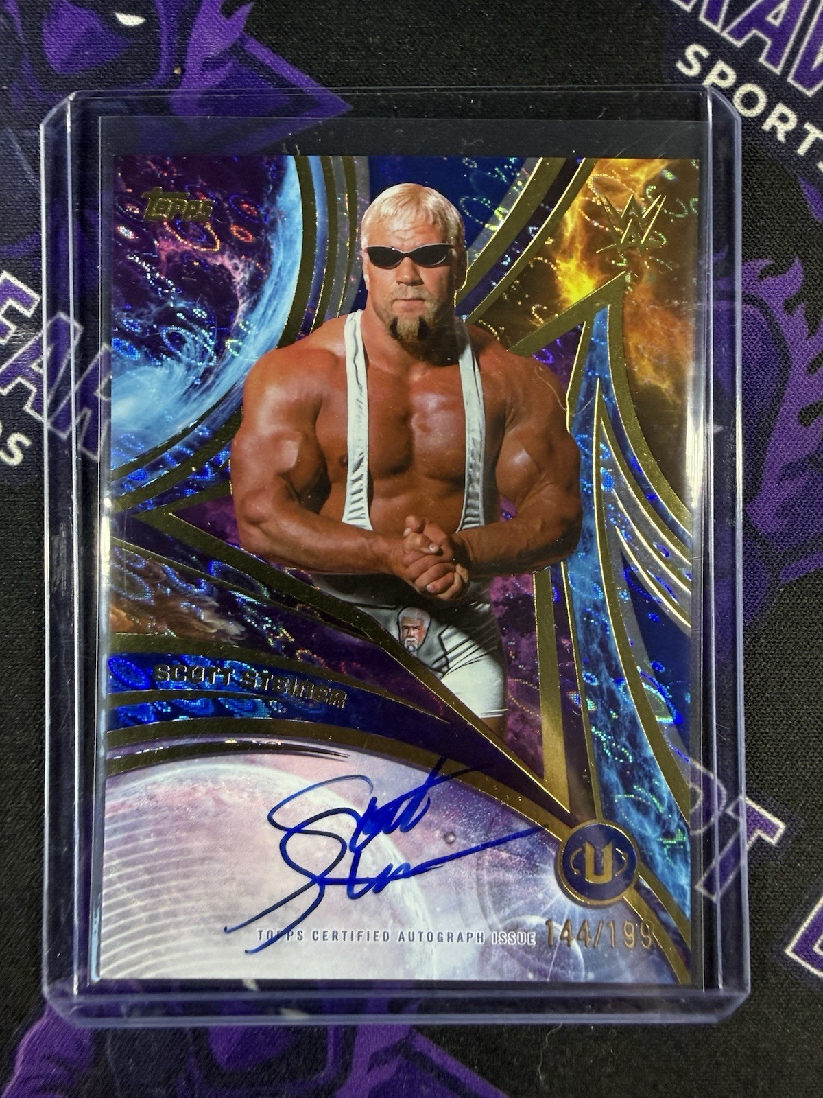 2026 Topps Universe WWE Scott Steiner Universe Autograph Blue Pulse #144/199