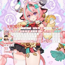 Genshin Impact Varesa Keycap PBT Translucent Cherry MX 118 Keys for Keyboards