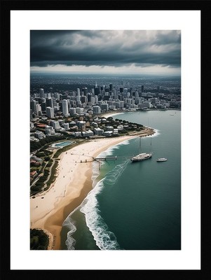 Moody Sydney Hafen gerahmtes Wandbild Poster Leinwanddruck Bild