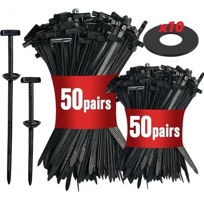 100 pcs Nylon Universal Self-Locking Cable Tie Buckle Kit Push Mount FREE SHIP