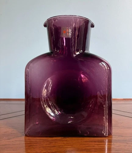 Mid-Century Modern Blenko Glass Double-Spout Water Bottle - Amethyst