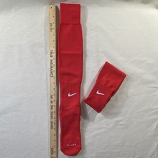Nike Dri-FIT Red Soccer Socks Athletic Style Regular Size L Left & Right Pair