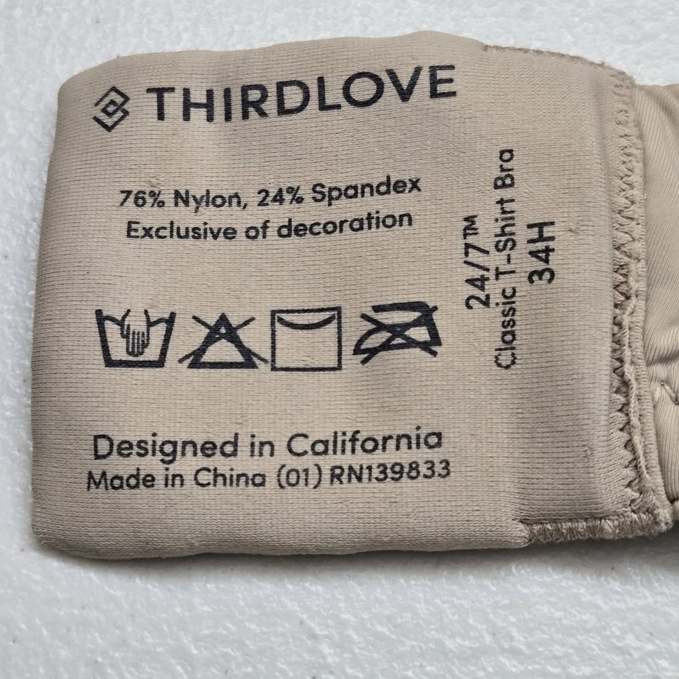 Thirdlove Women Bra 34H Beige 24 7 Classic T Shirt Underwired Lightly Lined - Image 3 of 4