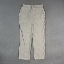 Lands End Pants Womens 12 Gray Straight Leg Pull On Stretch Cotton Blend Utility