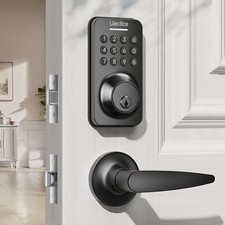 Keyless Entry Door Lock With Handle Set Keypad For Front Door Matte Black