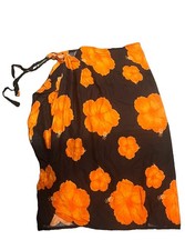 Women s Hawaii Sarong Pareo Black Tropical Cruise Beach Pool Bikini Cover-Up
