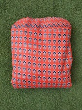 Indian Cotton Hand Block Orange Floral Dressmaking, Sewing Running Fabric 7 Yard