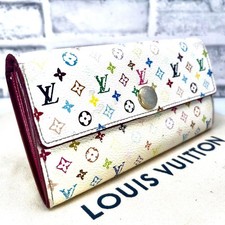 LOUIS VUITTON MM60443 Monogram Portefeuille Sarah Bifold Wallet Multicolor White