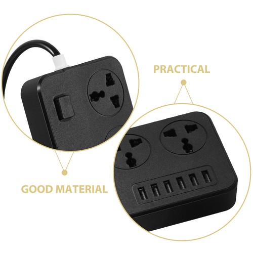 3 Way UK Mains Extension Lead Gang Socket Power 2M Metre Cable 6 USB Ports 230V - Picture 5 of 12