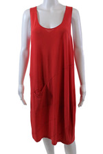 Calvin Klein Women's Scoop Neck Sleeveless Midi Dress Orange Size 10