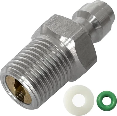 HMKUGO 8mm Quick-Disconnect Plug Adapter, Stainless Steel 1/8" NPT 1/8 Inch,