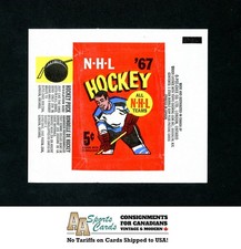 1966-67 TOPPS HOCKEY EMPTY WAX WRAPPER BOBBY ORR ROOKIE RC YEAR ('67 NOTATION)