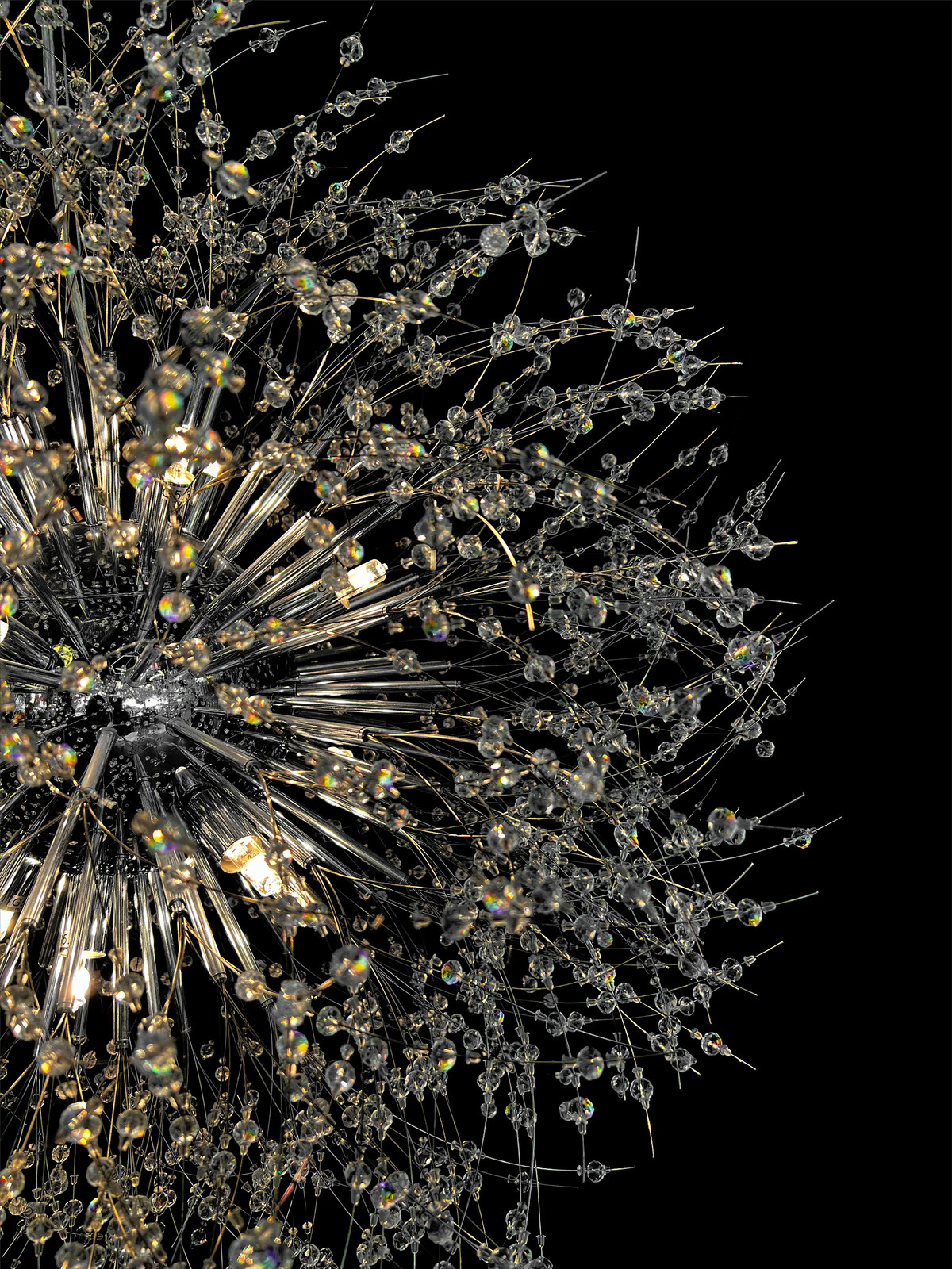 Luxe Starburst Chrome Crystal Chandelier 32"