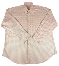 Peter Millar Shirt Mens XL Pink Check Twill Long Sleeve Button Down Pocket