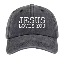 Vintage Jesus Loves You Dad Hat-Christian Unisex Casual Religious Faith Cap