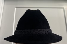 Vintage Stetson 60 s- 70 s Black Fedora Hat With A Rope Style Band - Size 7 1/2