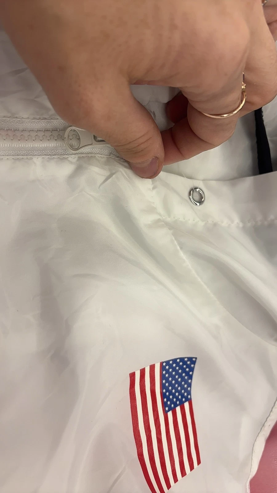 NASA American Flag Colorblock Windbreaker Jacket image 3