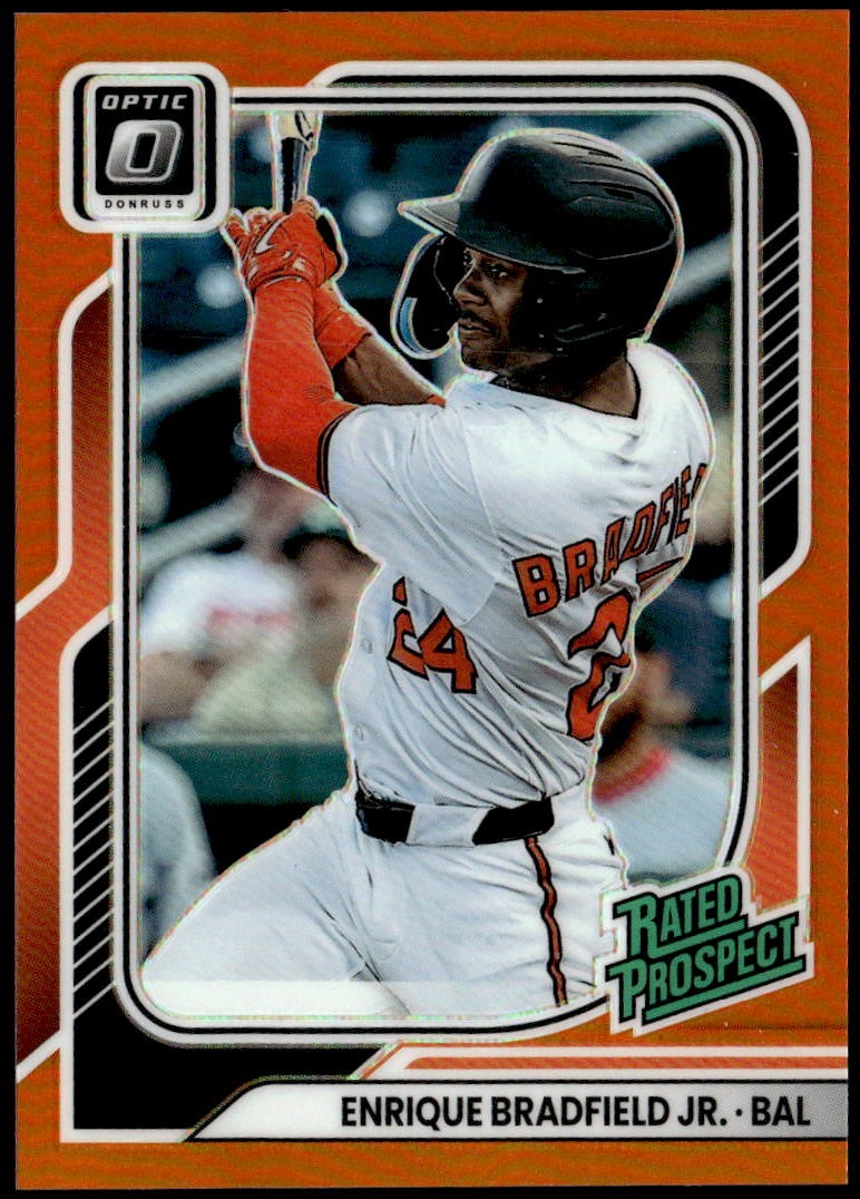 2026 Donruss #147 Enrique Bradfield Jr. Optic Orange #/199 Rated Prospect