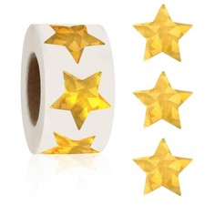 500 PCS Holographic Gold 1 Inch 1inch, Star Stickers,