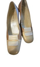 Vintage Charles Jourdan Leather Pumps Sz 9 Square Toe Shoes Heels
