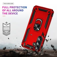 For Samsung Galaxy S25 FE Case Ring Kickstand Cover + Tempered Glass Screen