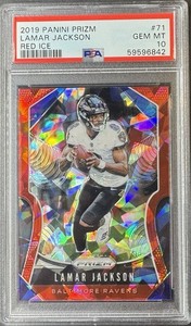 2019 Panini Prizm Lamar Jackson Red Ice #71 PSA 10