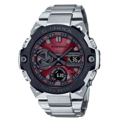 （61）【最終価格、極美品】 G-SHOCK GST-B400AD レッド Casio G Shock GST-B400AD-1A4 G Steel Black Red Solar Bluetooth