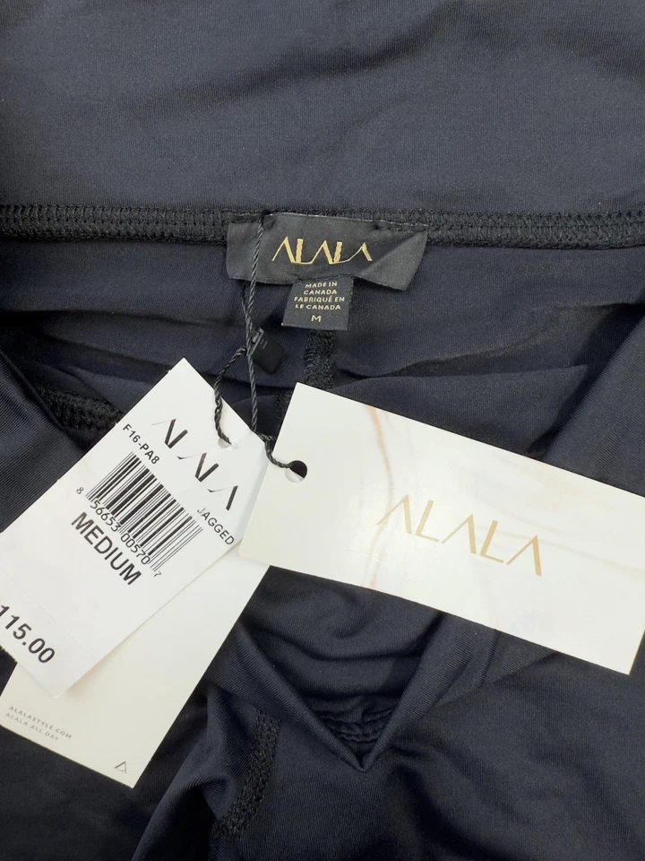 Leggings Alala para mujer medianos negros estampado dentado tiro alto yoga pantalones deportivos Foto 4 de 4