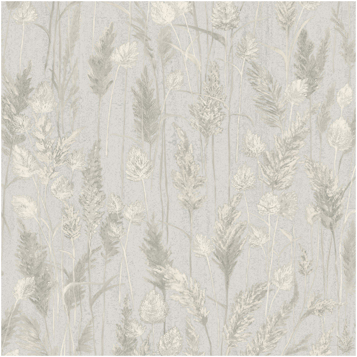 Neutral Meadow Grasses Silver Vinyl Wallpaper Botanical Leaf Trail Decor