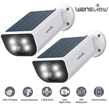 2 Pack Wansview 2K 3MP Outdoor Wireless Solar Security Camera AI Human Detection