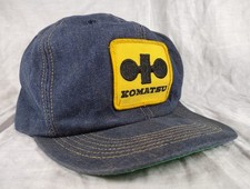 Vintage Komatsu Denim Patch Trucker Hat Equipment Snapback K Products Cap