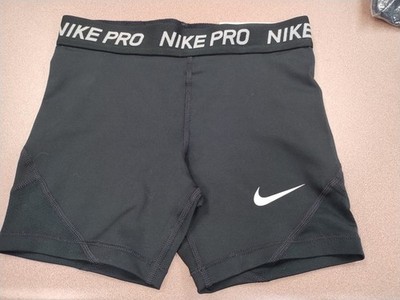 Youth Nike Pro Size Medium Shorts Black 4-Inch Compression New Kids Boyshorts 