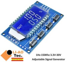 1Hz-150KHz 3.3V-30V Signal Generator PWM Pulse Frequency Duty Cycle LCD Display
