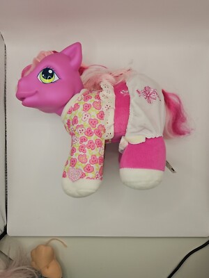 2003 Laughing My Little Pony Pretty Powder 9'' Plush Hasbro Vinyl Head