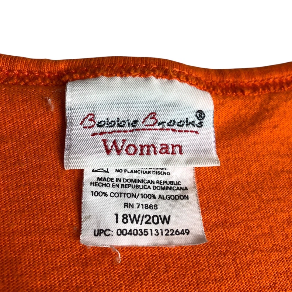 Camisa Bobbie Brooks Vintage Años 90 18W/20W Naranja Oso Bruja Halloween Túnica Dormir Foto 3 de 4