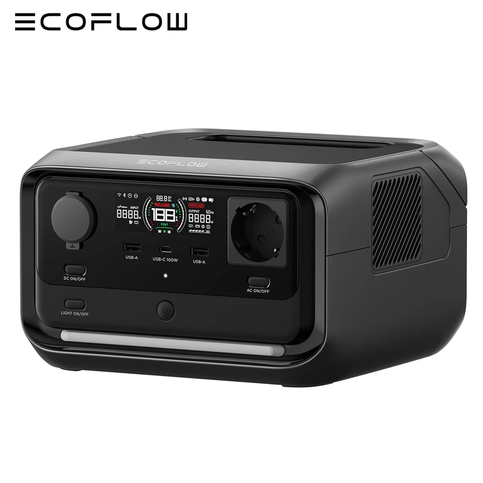 ECOFLOW RIVER 3 Plus Centrale Elettrica Portatile LFP 286Wh 600W per campeggio