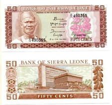 SIERRA LEONE 50 Cents (1984) Pick 4e, Uncirculated