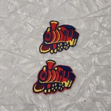 Lot of 2 Vintage EZ Trims Embroidered Iron or Sew On Train Locomotive Patches