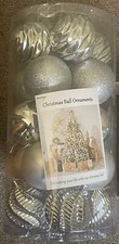 XmasExp 20ct Silver Christmas Balls Ornaments 3.15 in Shatterproof - New in Box