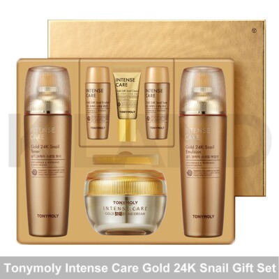 TONYMOLY Intense Care Gold 24K Snail 3pcs Gift Set Toner Emulsion Cream K-Beauty