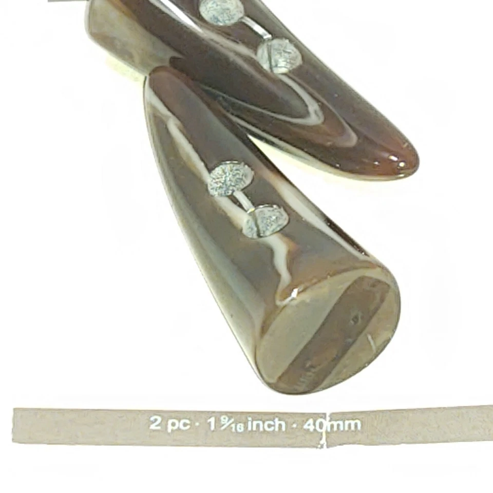 9/16" Tortoise shell style horn-shaped buttons Sew-ology 2 on one card New - Image 4 of 4