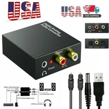 Optical Coaxial Toslink Digital to Analog Audio Converter Adapter RCA 3.5mm L/R