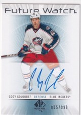2012-13 UPPER DECK SP AUTHENTIC CODY GOLOUBEF FUTURE WATCH AUTOGRAPH /999